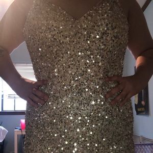long sequence prom dress